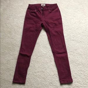 Dark maroon jeans